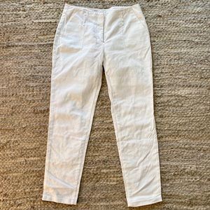 Zara high waisted cuffed white cropped pants - 2